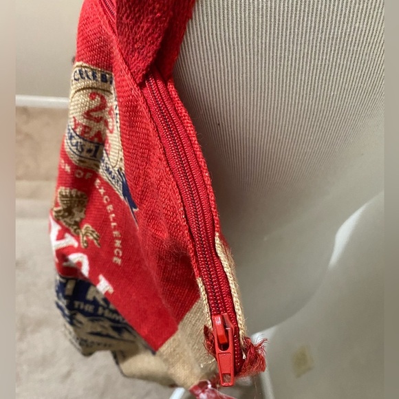 Royal Basmati Rice Bag Sack Purse Handled Zippered Tote Burlap India Himalayas - Picture 4 of 5